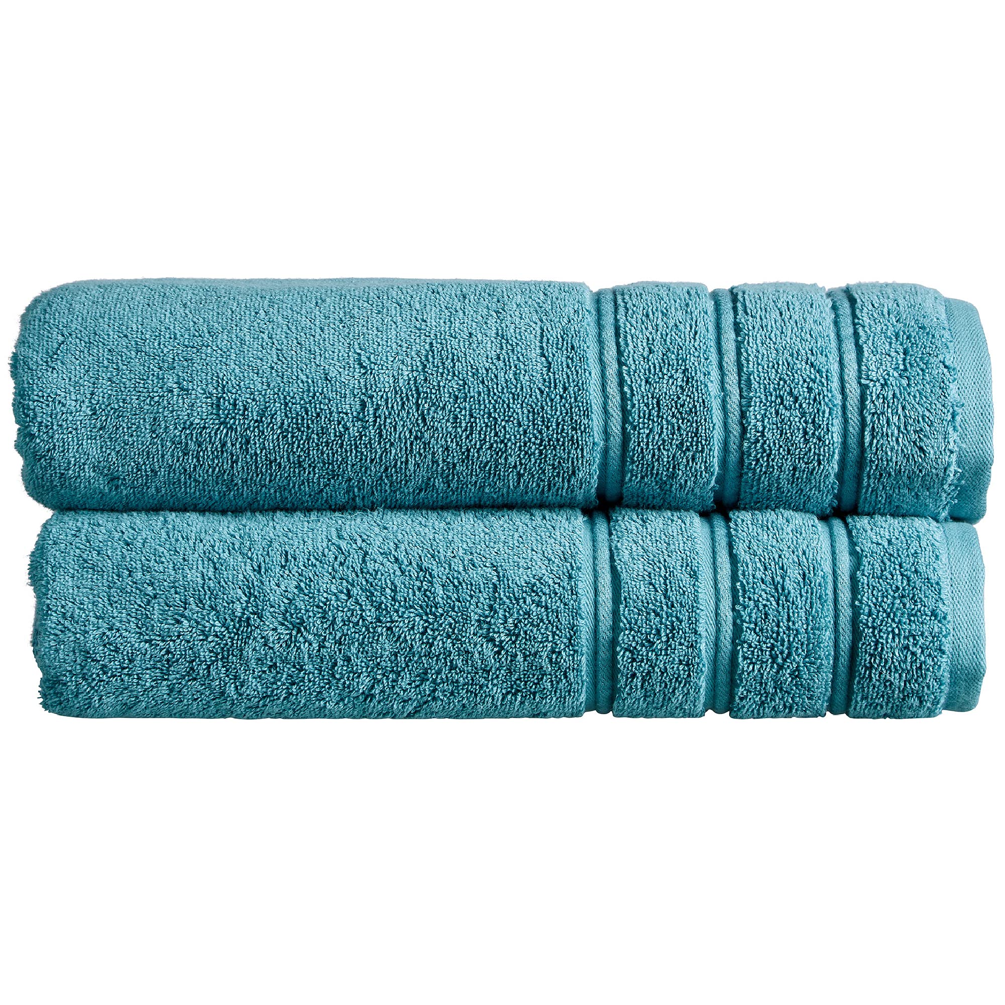 Christy Antalya Large Bath Sheets | Set of 2 | 100% Turkish Cotton | 600GSM | Soft Plush Luxury Bath Towels | 90cm x 150cm | Quick Dry | Jade Teal