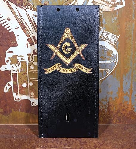 Miniatura 5 de The Dirty Gringo Francmasón Fe Esperanza Caridad Harley Davidson Cuero Tanque de Gas Panel Babero Softail