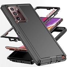 Note 20 Ultra Case, AYMECL Samsung Note 20 Ultra Case, Military Grade 3 in 1 Full Body Shockproof Dustproof Drop Proof Heavy Duty Protective Cover for Samsung Galaxy Note 20 Ultra 6.9 Inch Black