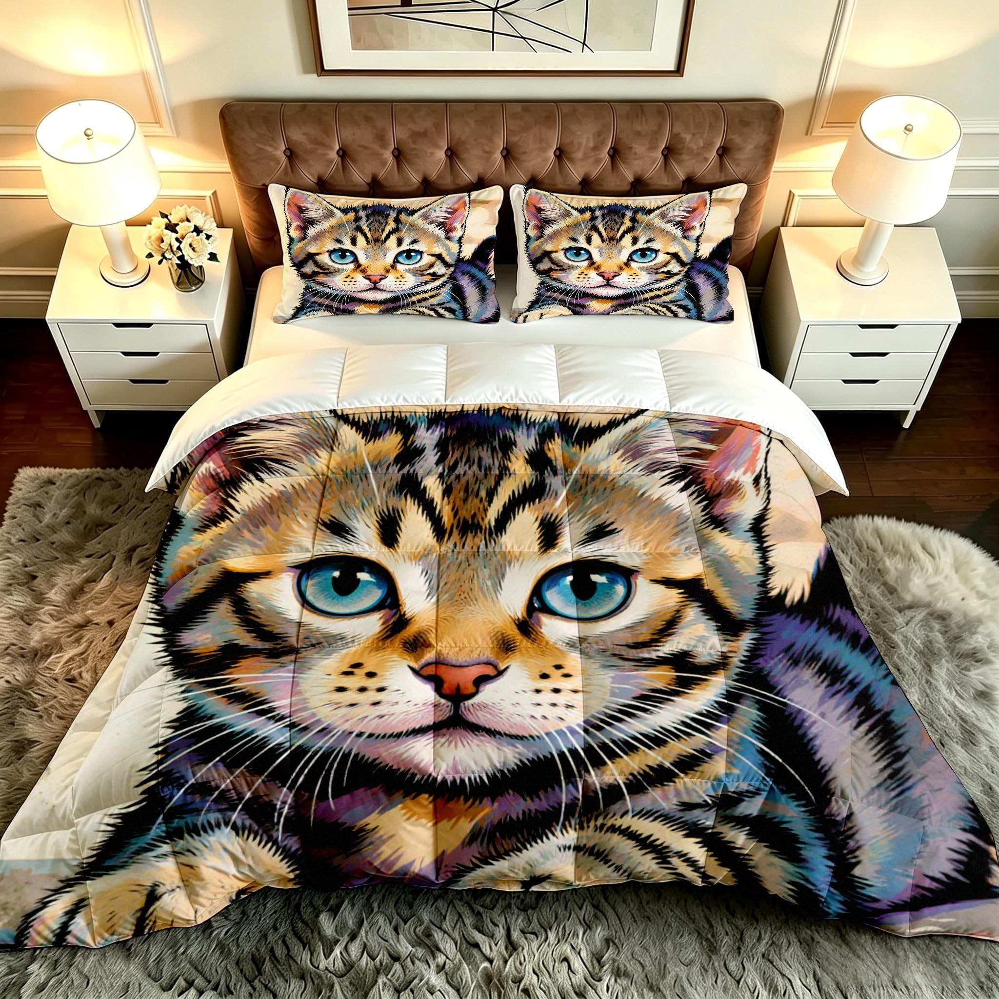 Edredón Nórdico Gato Cama 180 Colcha Microfibra Juvenil 240x260 Niños F55