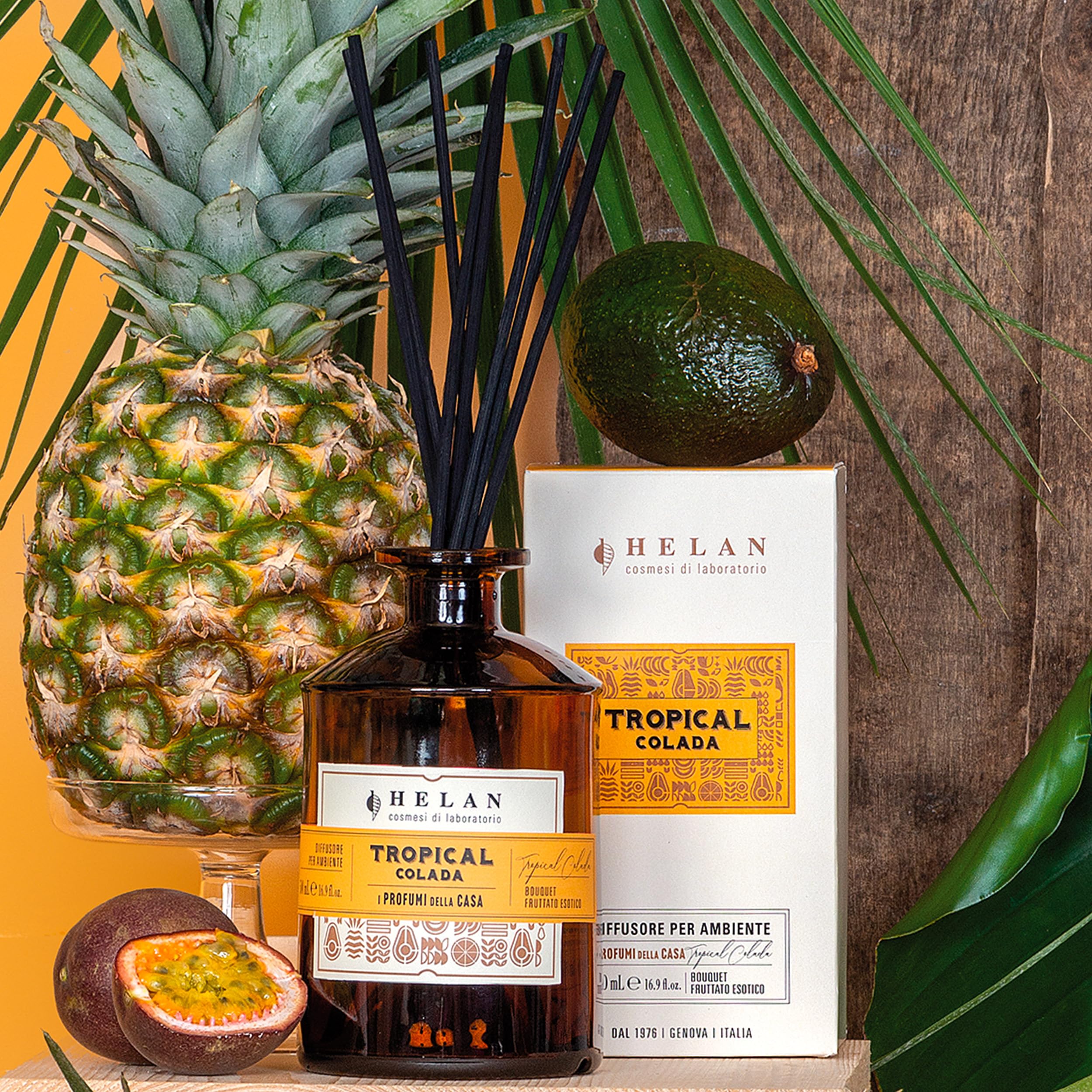 Helan Tropical Colada – perfumy pokojowe, z kiwi, miodem, melonem i wanilią, dezodorant w sztyfcie, pomysły na prezent i perfumy pokojowe 500 ml - Made in Italy