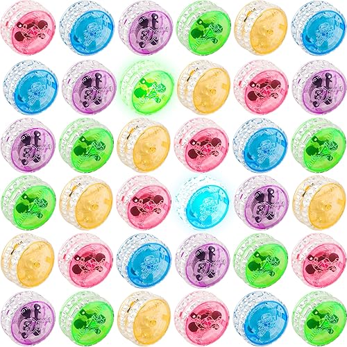 Fahacop Paquete de 40 bolas de respuesta con luz LED, nivel principiante, bola colorida de rodamiento de yoyó para rellenos de bolsas de regalos,