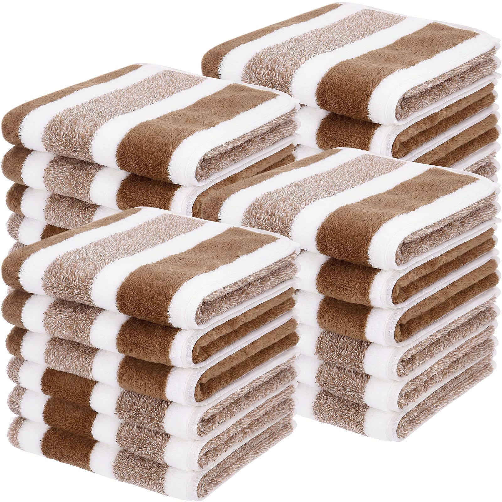 Shimeyao 26 Packungen bleichsichere Salon-Handtücher, saugfähige Mikrofaser, bleichbeständig, Salon-Handtücher für Fitnessstudio, Bad, Spa, Rasur, Shampoo, Haartrocknung zu Hause (Kaffee, 34 x 74 cm)