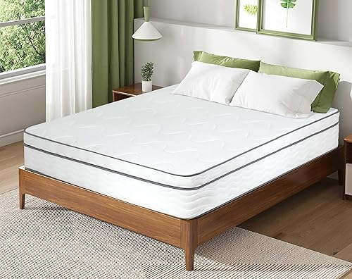 Miniatura 22 de Colchón de tamaño matrimonial de 5/6/8/10/12 pulgadas con funda, colchón de resortes interiores en una caja para un sueño fresco y alivio de 30.48