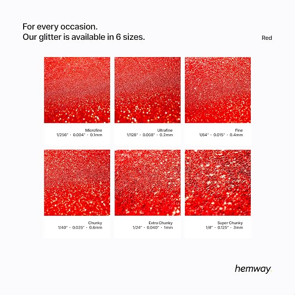 Visiter la boutique Hemway Hemway Craft Glitter 100 g 3,5 oz ultrafines 1/128" 0.2MM 0,008" (RED) in use