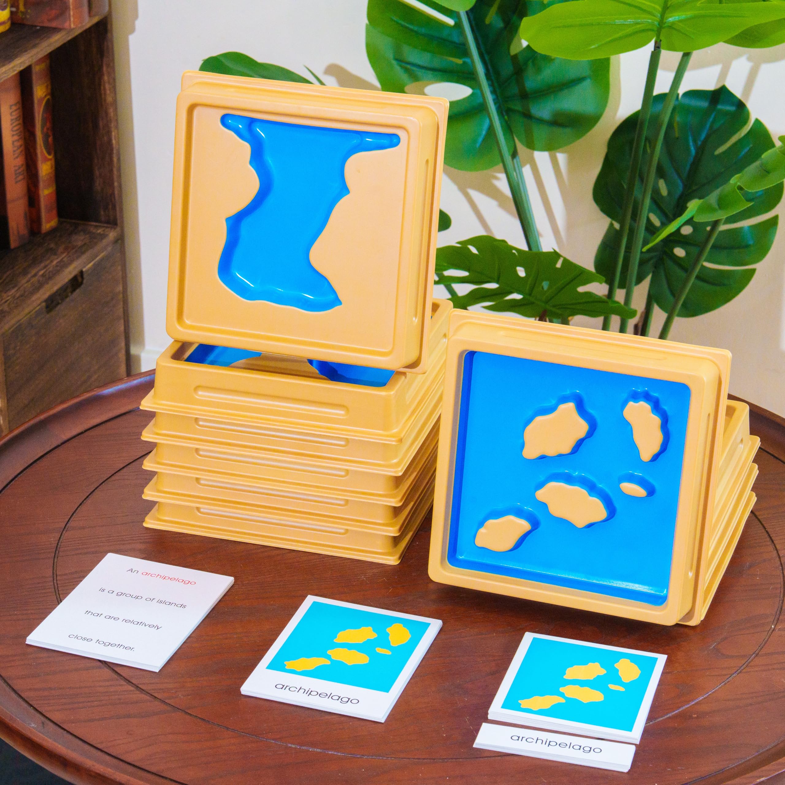 Montessori Geografia Materiali – Mappa del mondo, continenti paesi, giocattolo educativo in legno per l'asilo, la scuola elementare, la scuola domestica a partire dai 3 anni (set di vassoi Montessori