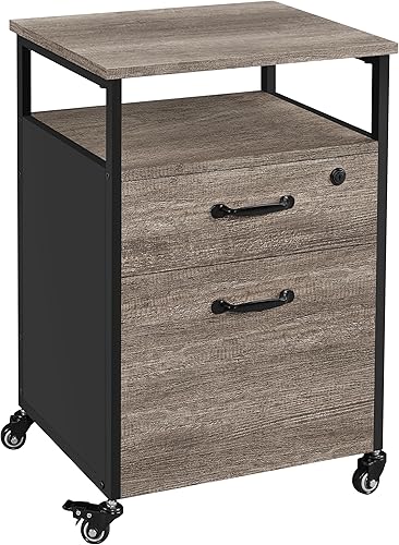 Miniatura 1 de Topeakmart Archivador industrial con ruedas, con ruedas y cerradura para tamaño A4, documentos de tamaño carta, carpetas de archivos colgantes,