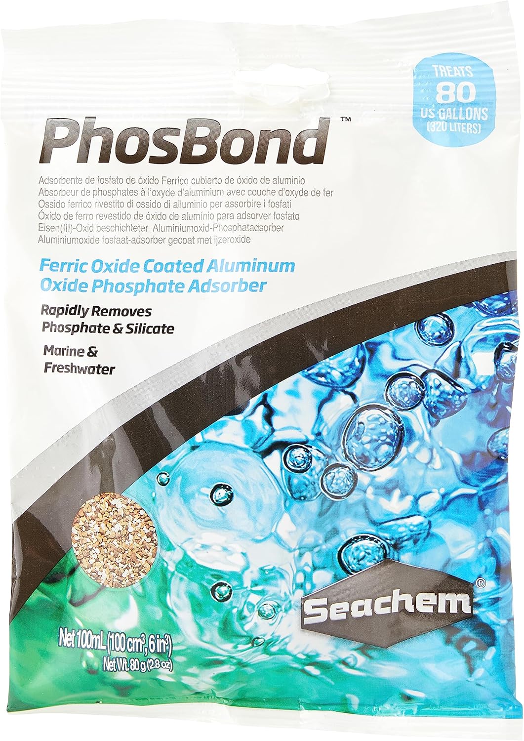 Seachem PhosBond Phosphate Silicate Remover Aquarium Filter Media, 1 L