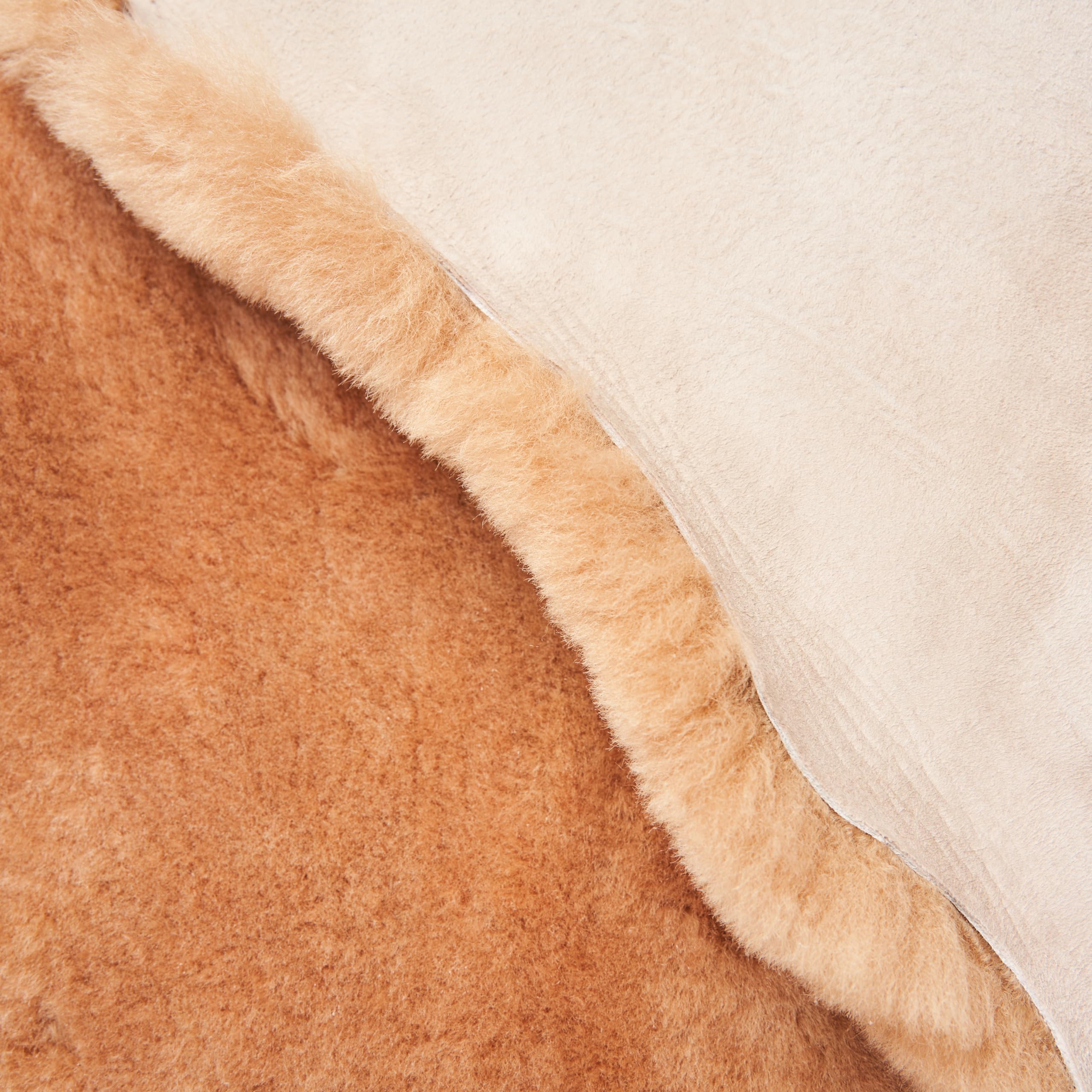 Peau de Mouton mérinos véritable de qualité supérieure Peau d'agneau véritable, Douce et Moelleuse, Fourrure pour chaises, Peau de (Beige/Pêche, 100 x 110 cm)