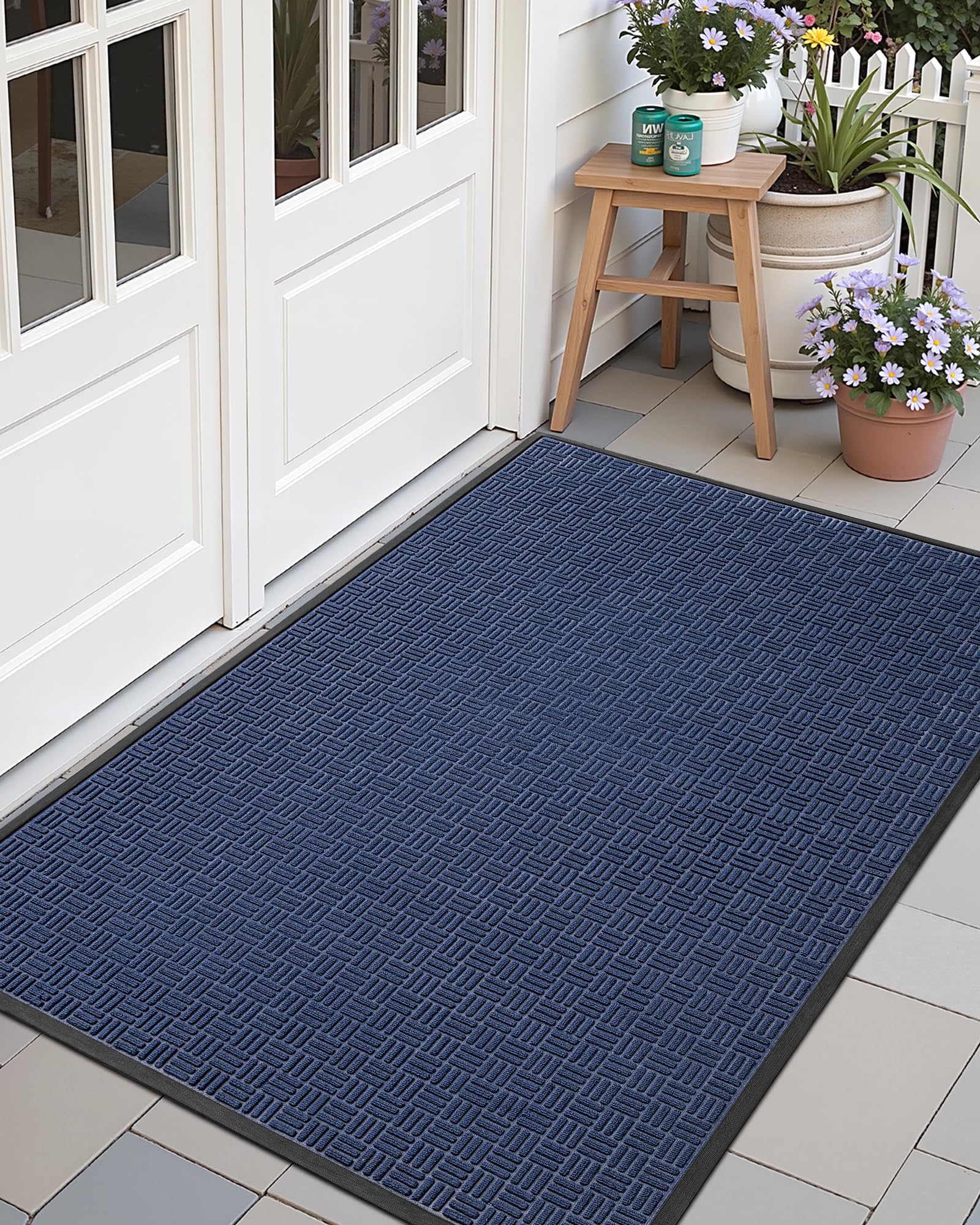 Color&Geometry Front Door Mat Outside Entrance, Heavy Duty Non