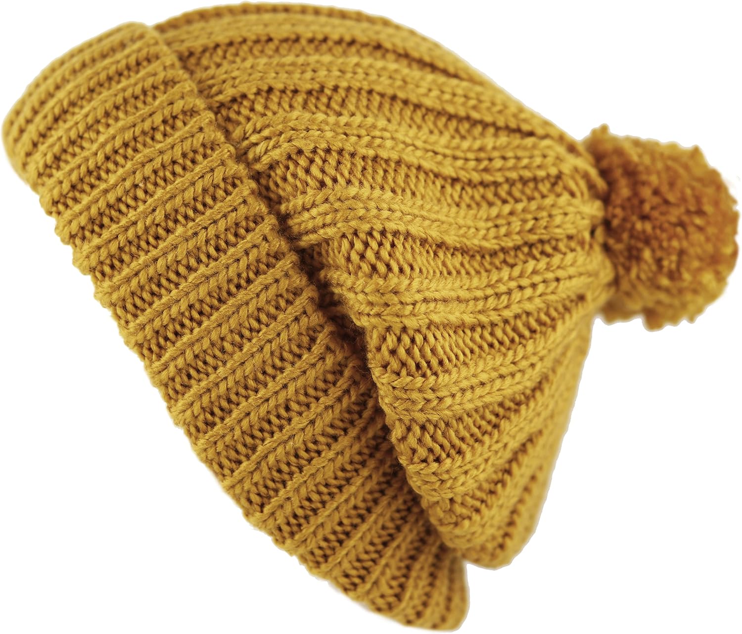 Women and Men Beanie Daily Winter Oversized Thick Stretchy Knitted Pom Pom Beanie Fleece Lined Beanie Hat