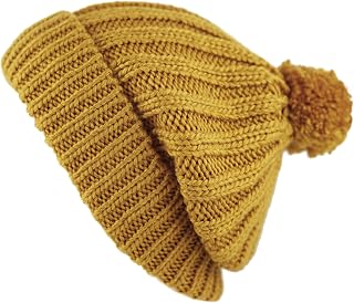 Women and Men Beanie Daily Winter Oversized Thick Stretchy Knitted Pom Pom Beanie Fleece Lined Beanie Hat