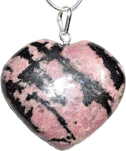 Zenergy Gems - Collar con dije de corazón, piedras preciosas naturales del Himalaya en forma de corazón + cadena de plata de 20 + corazón de carga