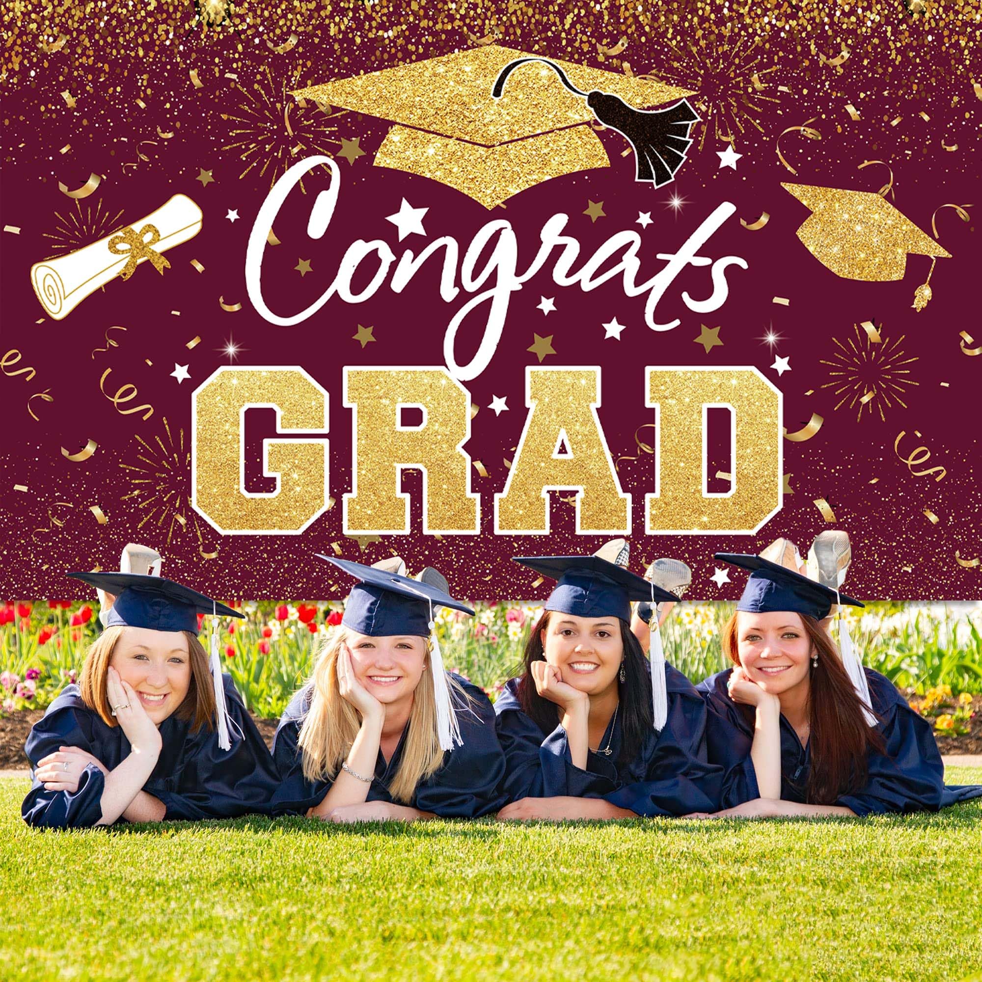 Abschluss-Banner "Congrats Grade Class Of 2024", 179,8x110 Cm – Partydeko Für Abschlussfeier