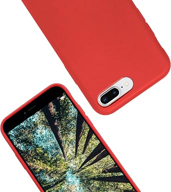 eplanita Eco Mobile Phone Case Compatible with iPhone 7 Plus and 8 Plus, Plant Fiber, Drop Protection Cover, Durable and Sustainable for iPhone 7/8 Plus, Red