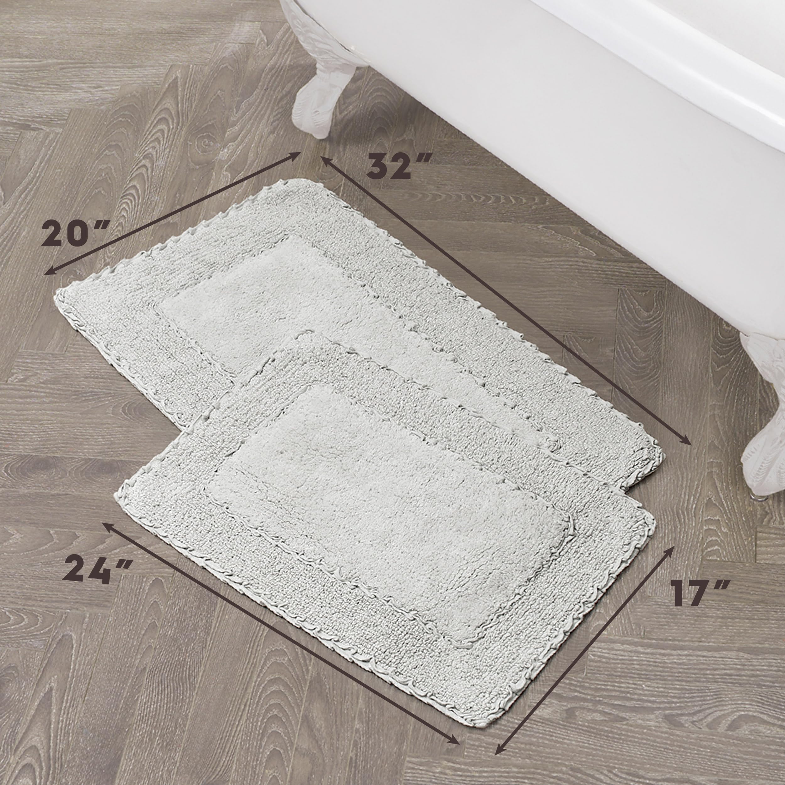 Amazon.com: Laura Ashley Ruffle Border 100% Cotton Bath Rug Set