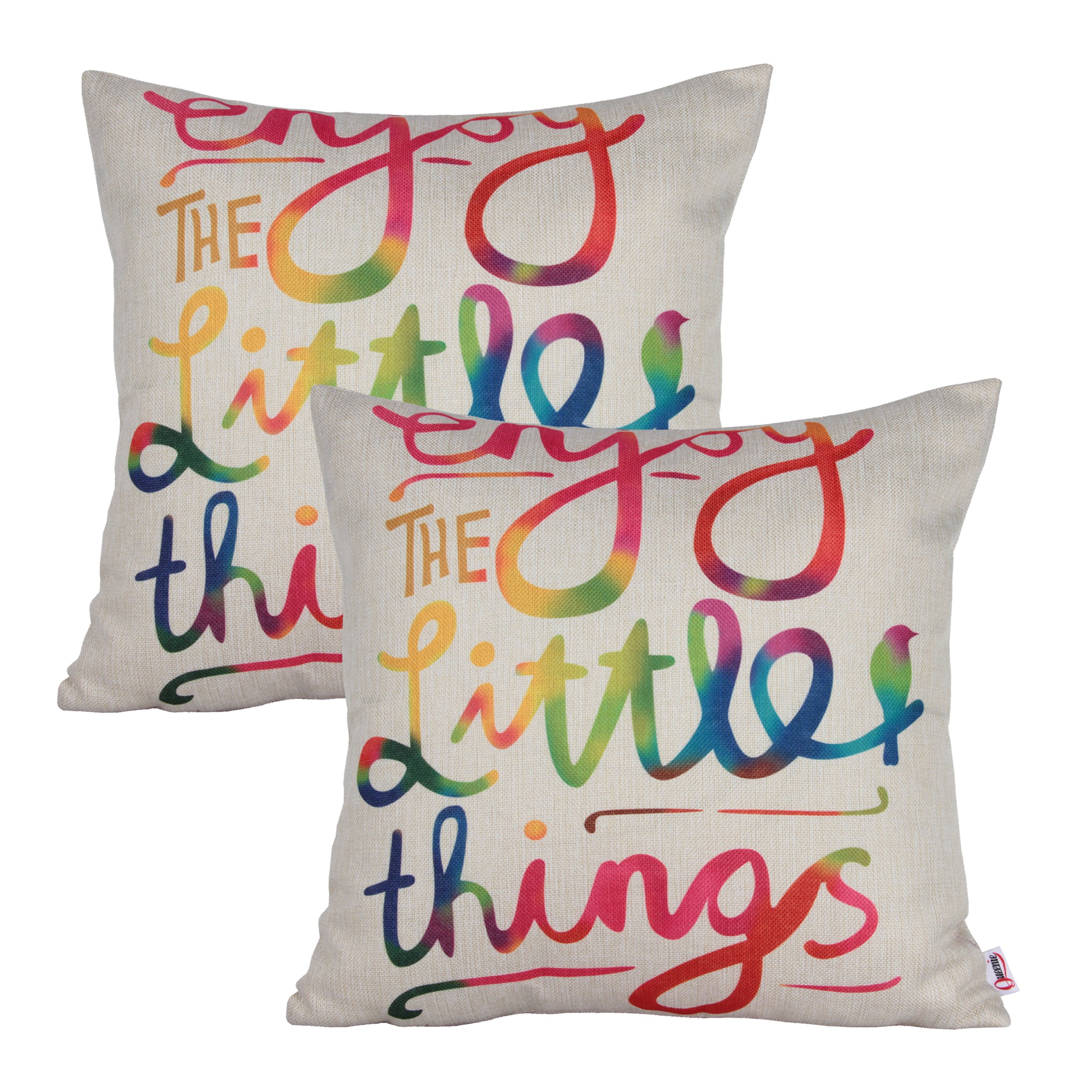 2-Pack Inspirational Quote Pillow Covers - 18x18 Inch Burlap Cushion Covers For Sofa Decor