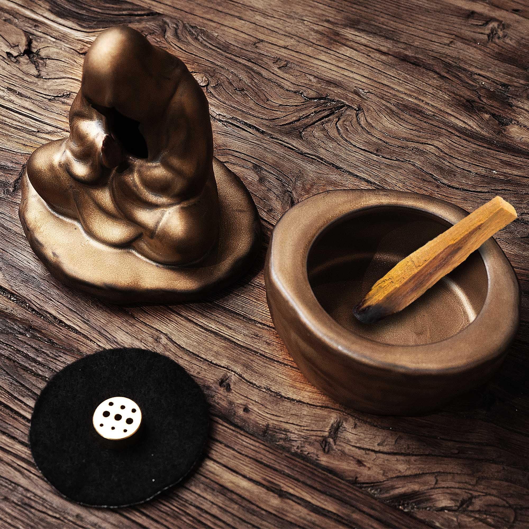 Keramik-Räucherstäbchenhalter Mit Buddha-Hand-Design – 25,9 Cm, Schutzsymbol, Für Meditation & Deko
