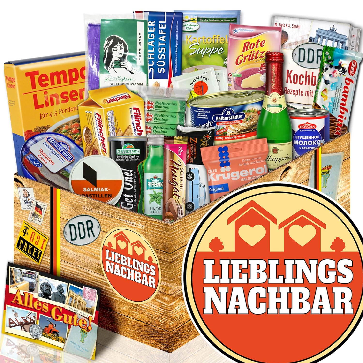 Geschenk Für Nachbarn Zum Geburtstag Lieblingsnachbar / Geschenk Nachbarn zum Geburtstag / DDR Korb