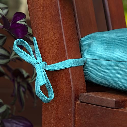 Miniatura 7 de Arden Selections Cojín de mimbre para exteriores, 41.5 x 18, a prueba de lluvia, resistente a la decoloración, 41.5 x 18, color azul piscina Leala