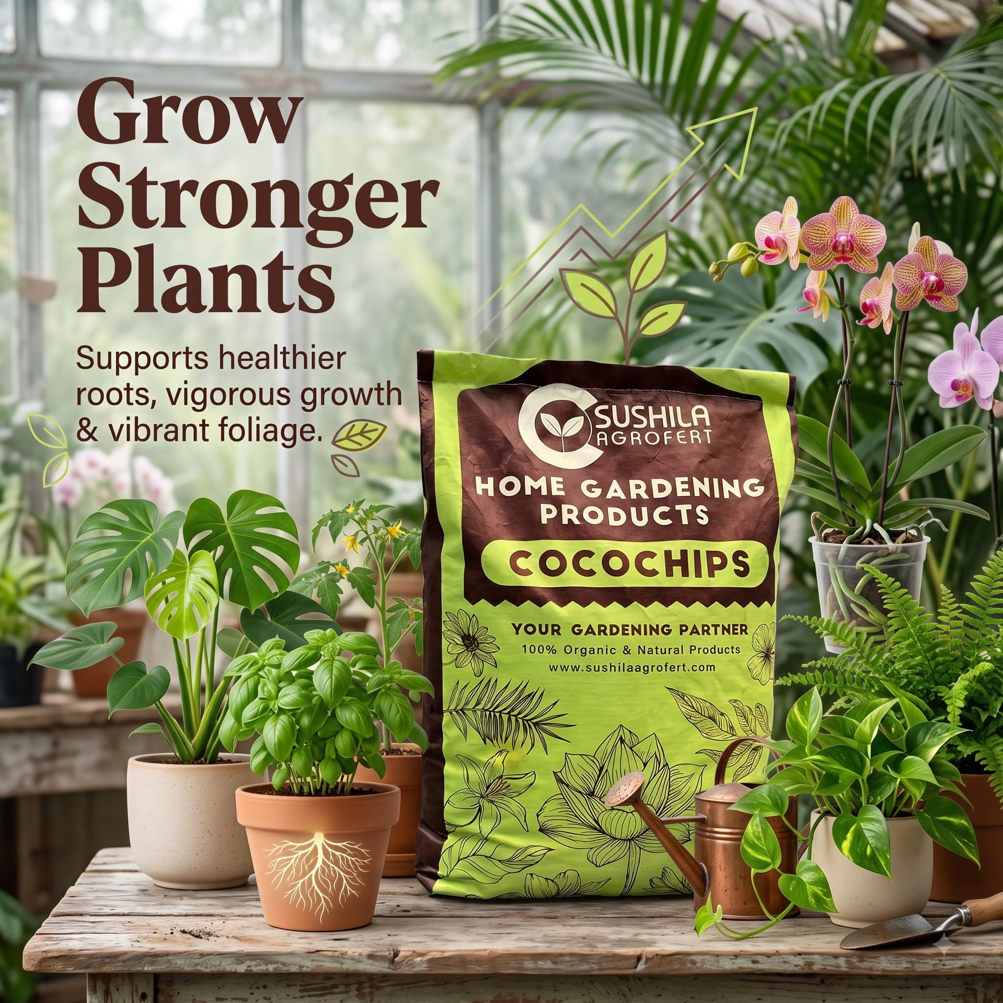 Coconut Husk Chips for Plants - Root Growth & Moisture -4 Coconut Husk Chips for Plants - Root Growth & Moisture -4