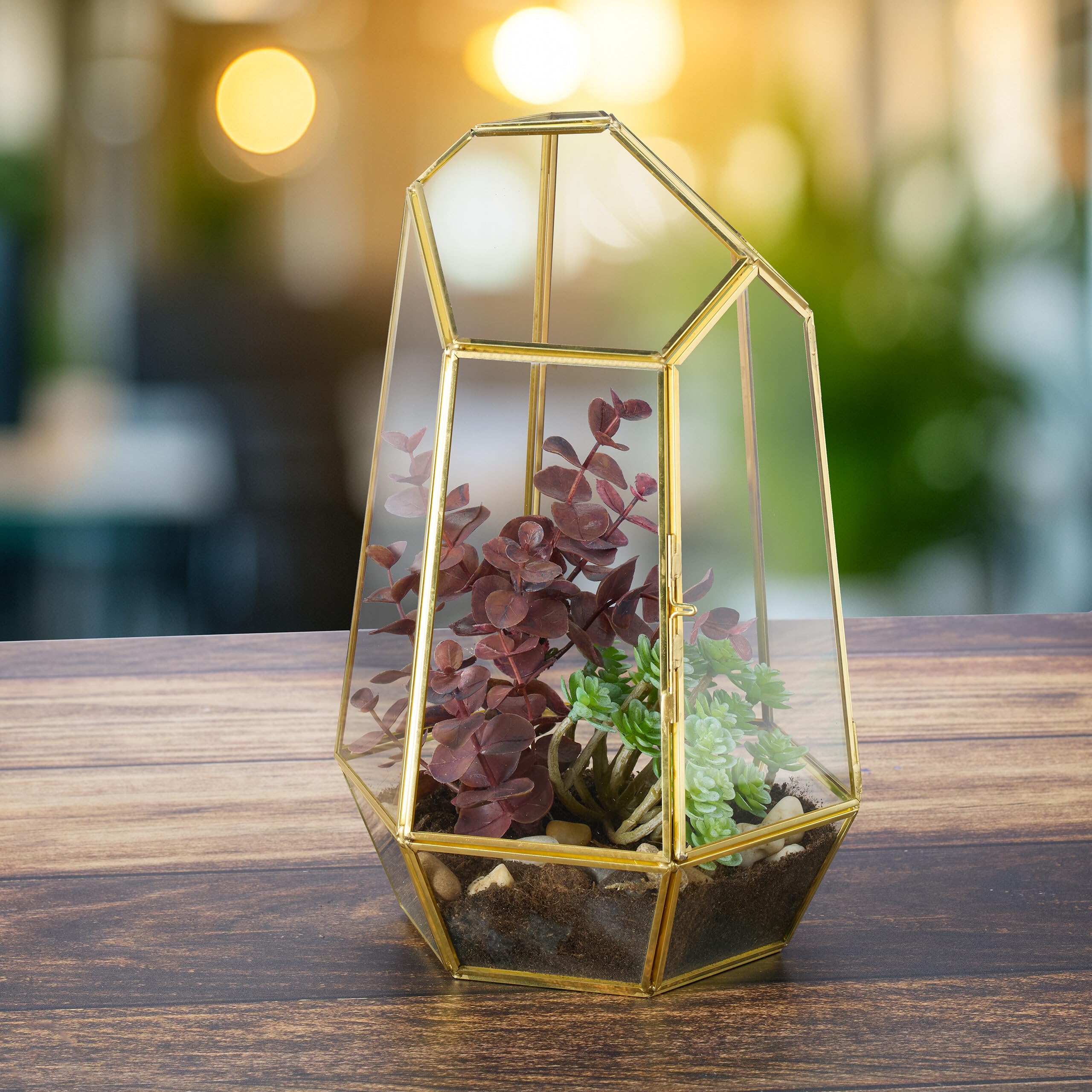 Relaxdays Terrarium dla Twoich roślin, dekoracyjne i praktyczne, do parapetu, 26 x 18 x 15 cm, czarne