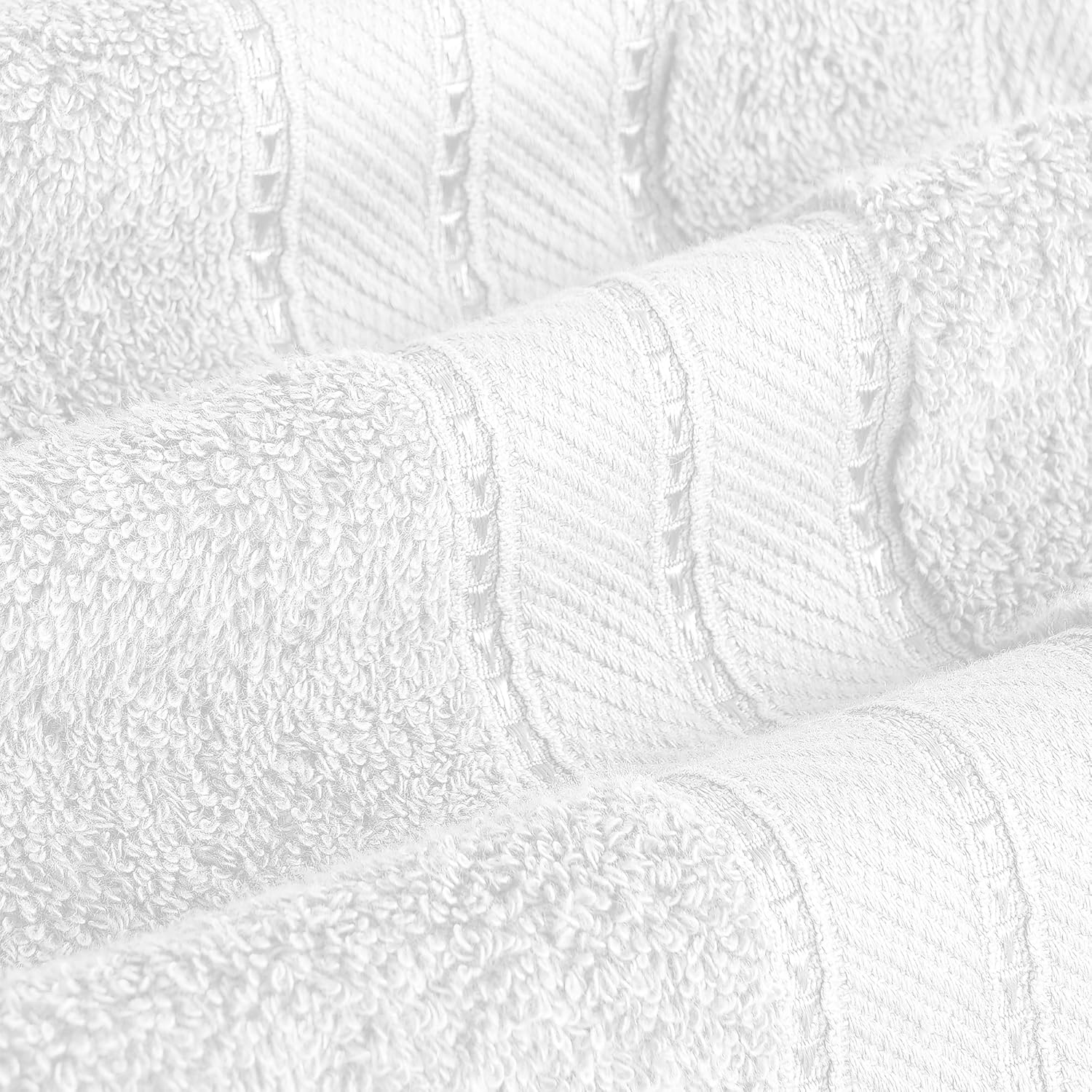 Modern Threads - Spun Loft 18-Piece 100% Combed Cotton Towel Set - Bath Towels, Hand Towels, & Washcloths - Super Absorbent & Quick Dry - 600 GSM - Soft & Plush, White