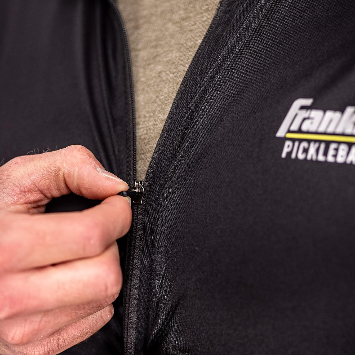 Franklin Sports Men's Black Long Sleeve 1/4 Zip Shirt-Relaxed Fit