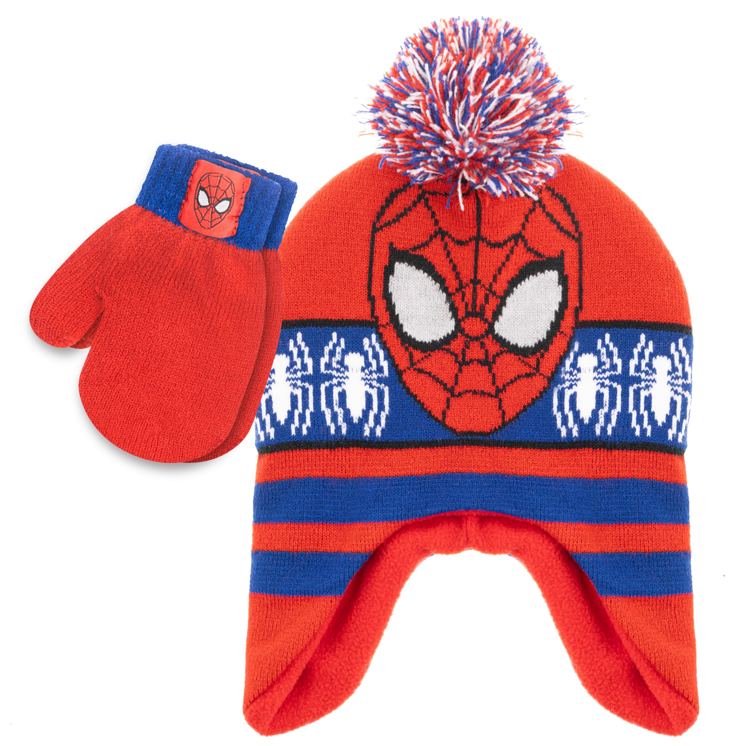 Marvel Spider-Man Winter Hat and Mittens for Boys