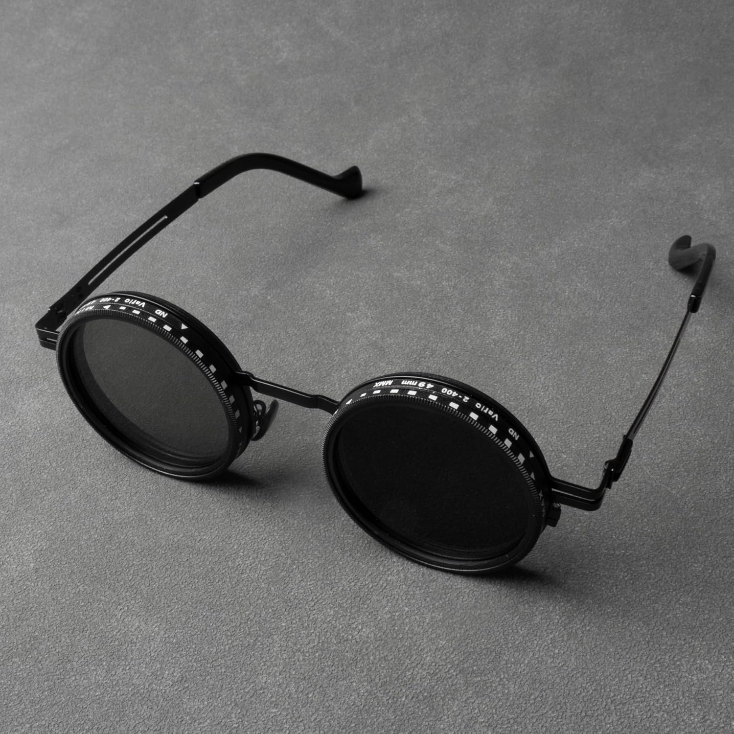 Adjustable Tint Sunglasses, 1-9 Gears Steampunk Retro Metal Round Polarized Glasses with ND Filter Lenses - Image 6