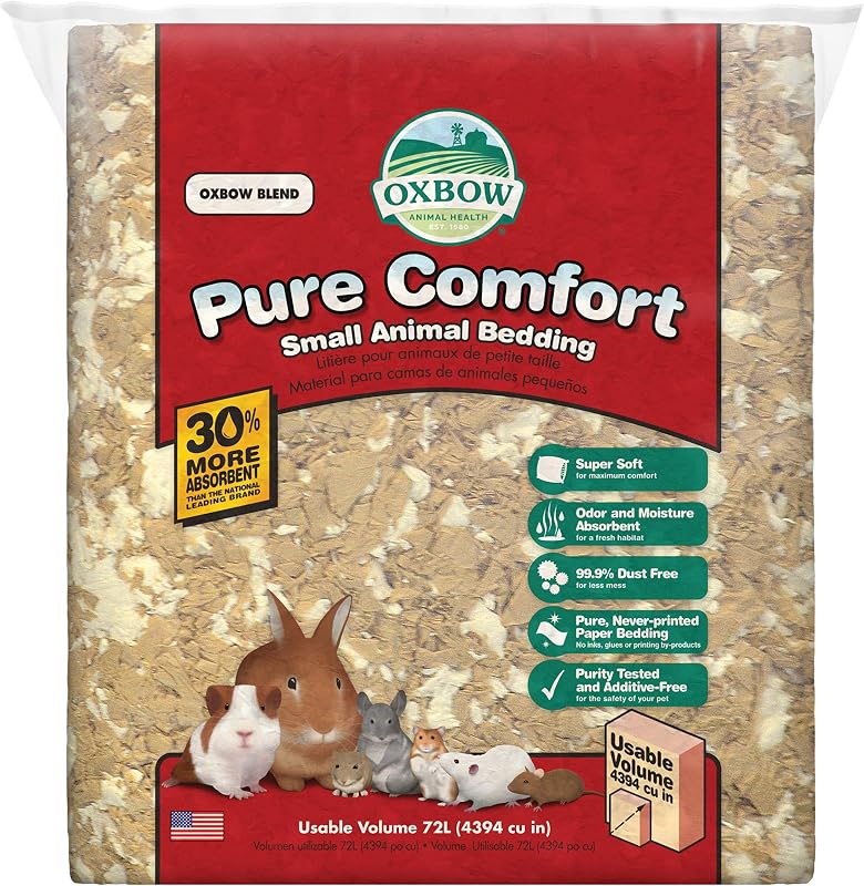 Ropa de cama para animales pequeños, hámster, cobaya, conejo, mezcla, EE. UU., 72 L | Pure Comfort, ropa de cama para hámster, ropa de cama para cobaya, bajo contenido de polvo, papel virgen, caja de arena, conejito, ratas, jerbos, chinchillas