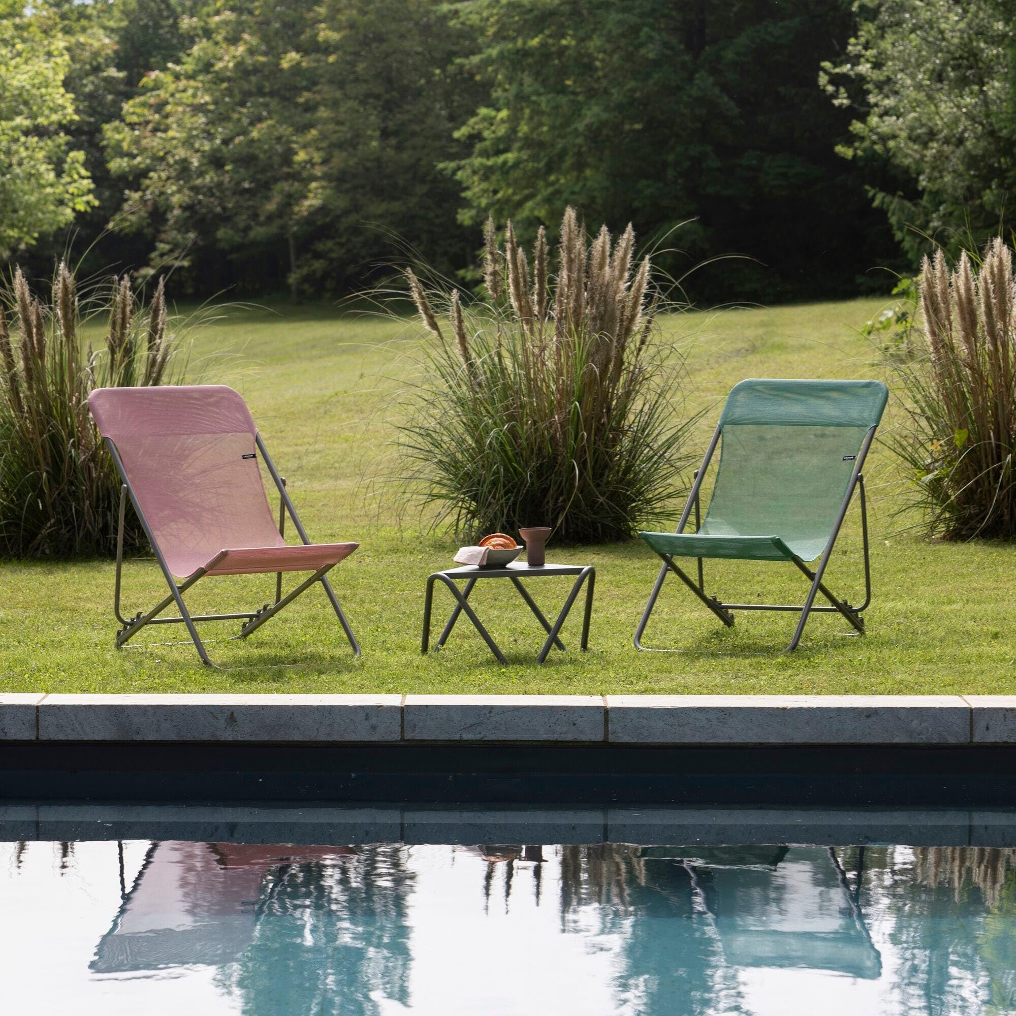 Lafuma - Transat Jardin Pliant Multi-Positions : Largeur 58 cm