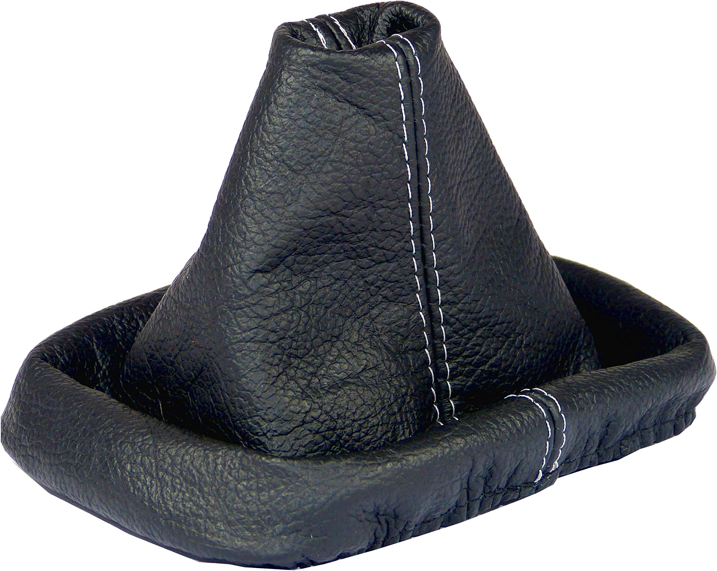 L & P Car Design Shift Boot Cover Genuine Leather Compatible with VW Golf MK4 4 IV for Bora MK4 for Jetta MK4 1997-2006 Manual Transmission Black Gray Stitch