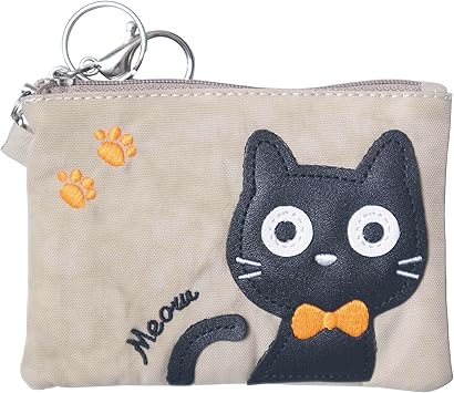 ジングル猫  小銭いれ Amazon | 猫 パスケース 定期入れ リール付き ファスナー 付き