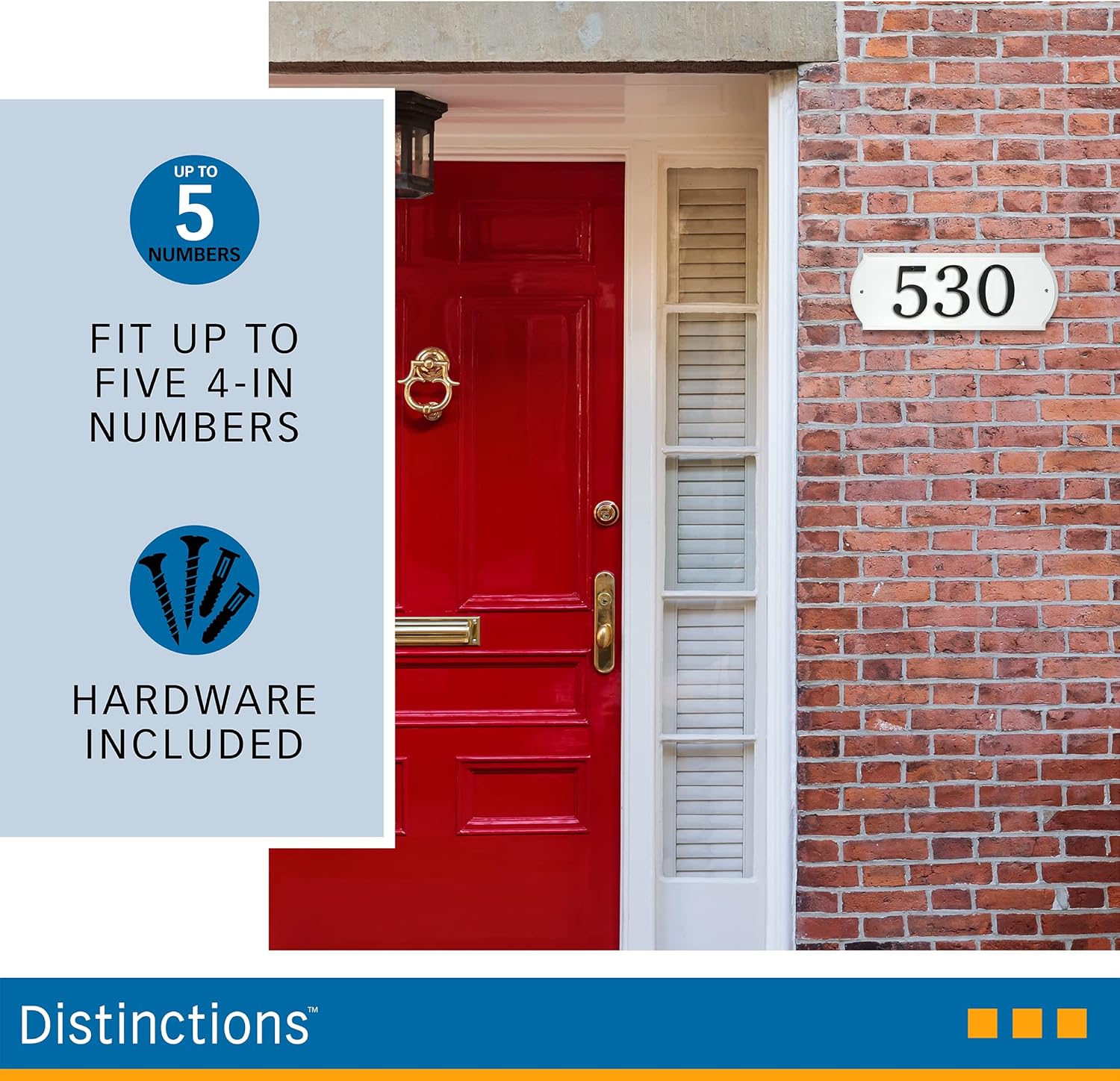 White Paintable PVC and Wood Address Plaque with Hardware