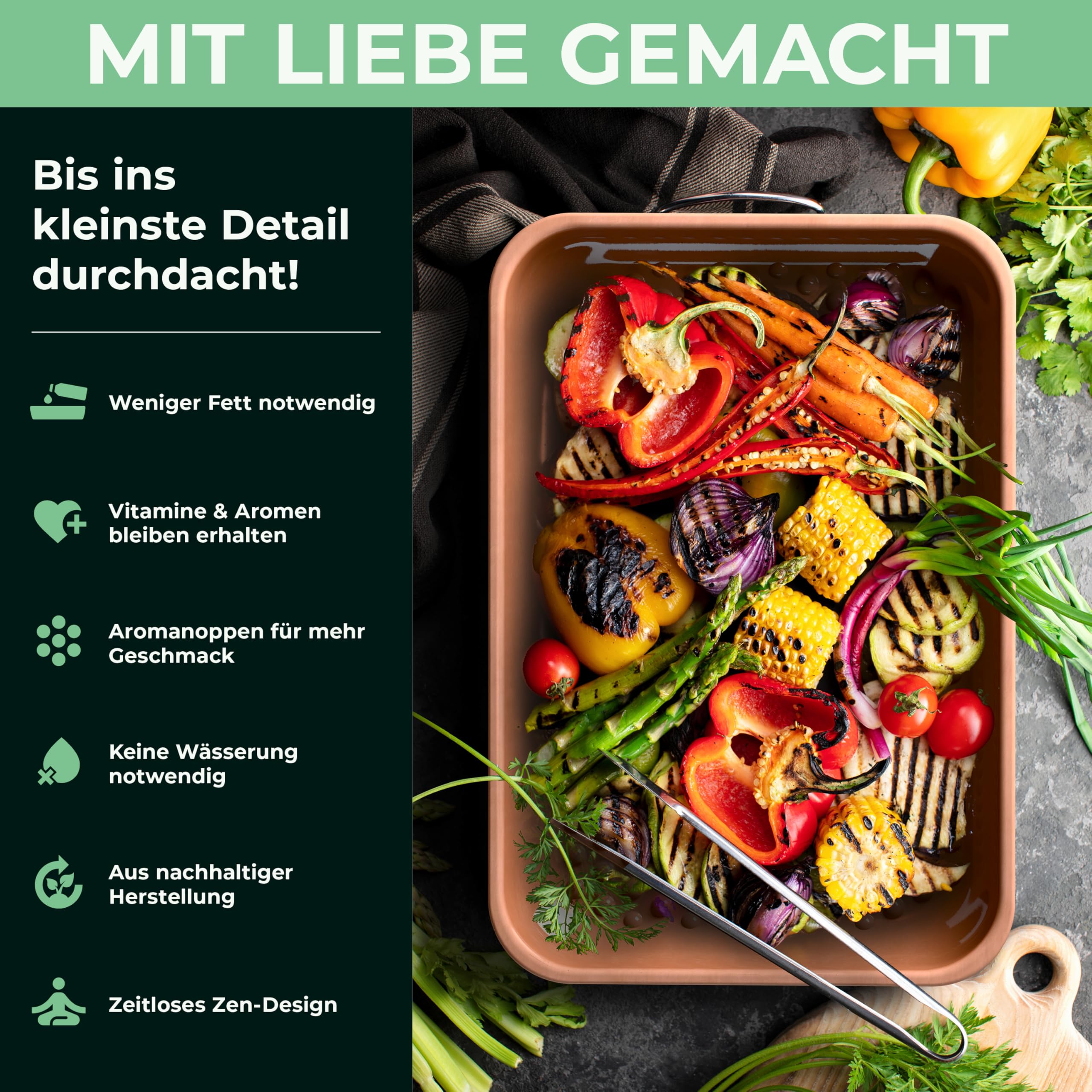 myromy® BBQ Plancha Keramik, Grillplatte & Grillschale, Handmade Germany