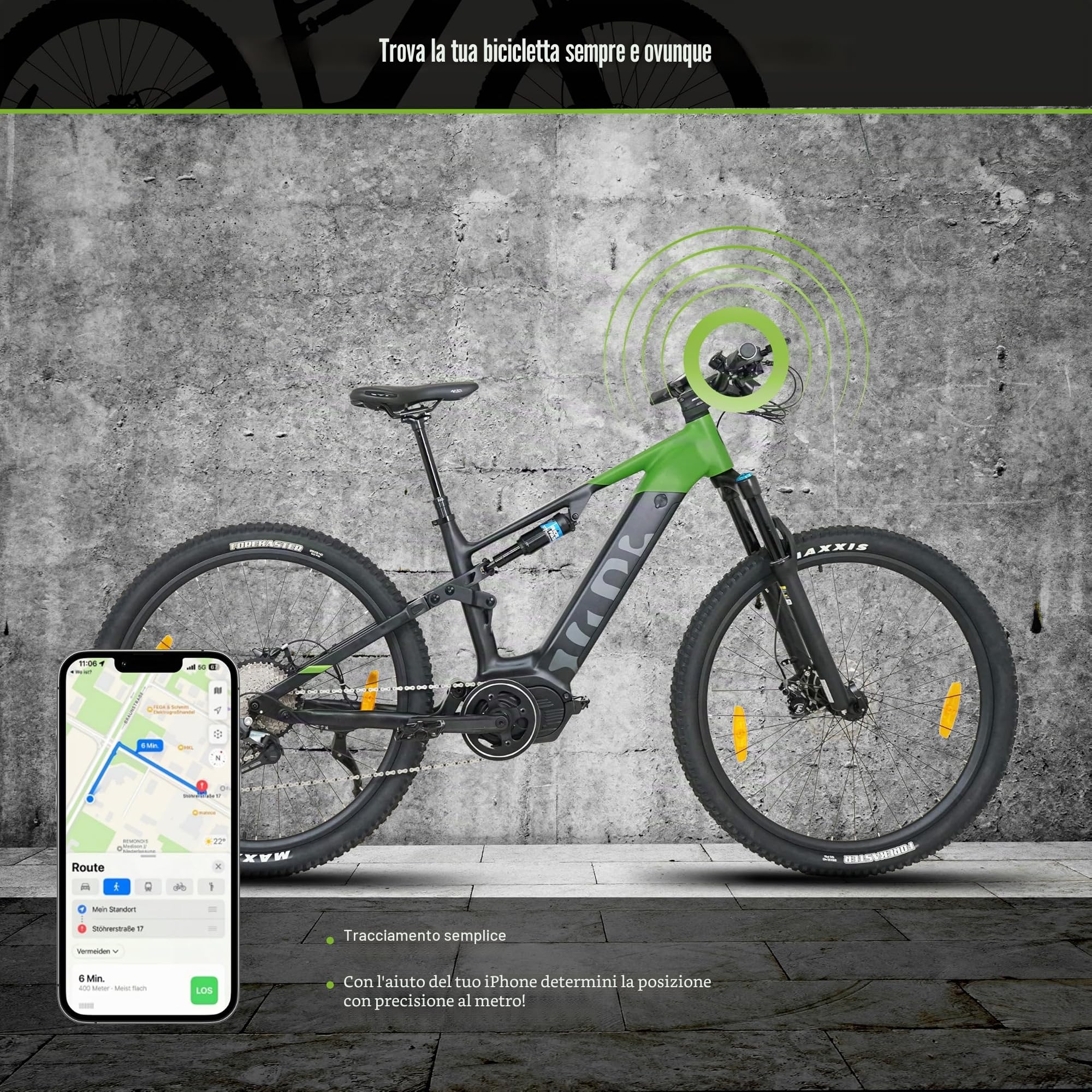 E-Racing Mountain Bike M5 Centro 29" MTB, motore centrale 110Nm, 12 marce, sospensioni ant. e post., Find My, fino a 180 km