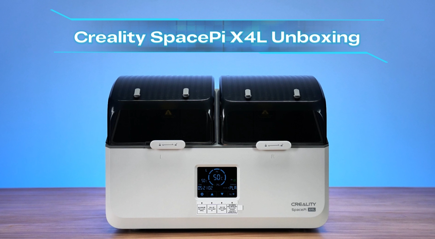 Image of Creality Filament Dryer Box 4 Spools, Space Pi X4L Filament Storage Box, Max 85C Temperature, Dual Independent Heating Chambers & Fan, Rapid Drying for PLA,PETG,TPU,ABS,PET,PC,ASA,PA,PAHT