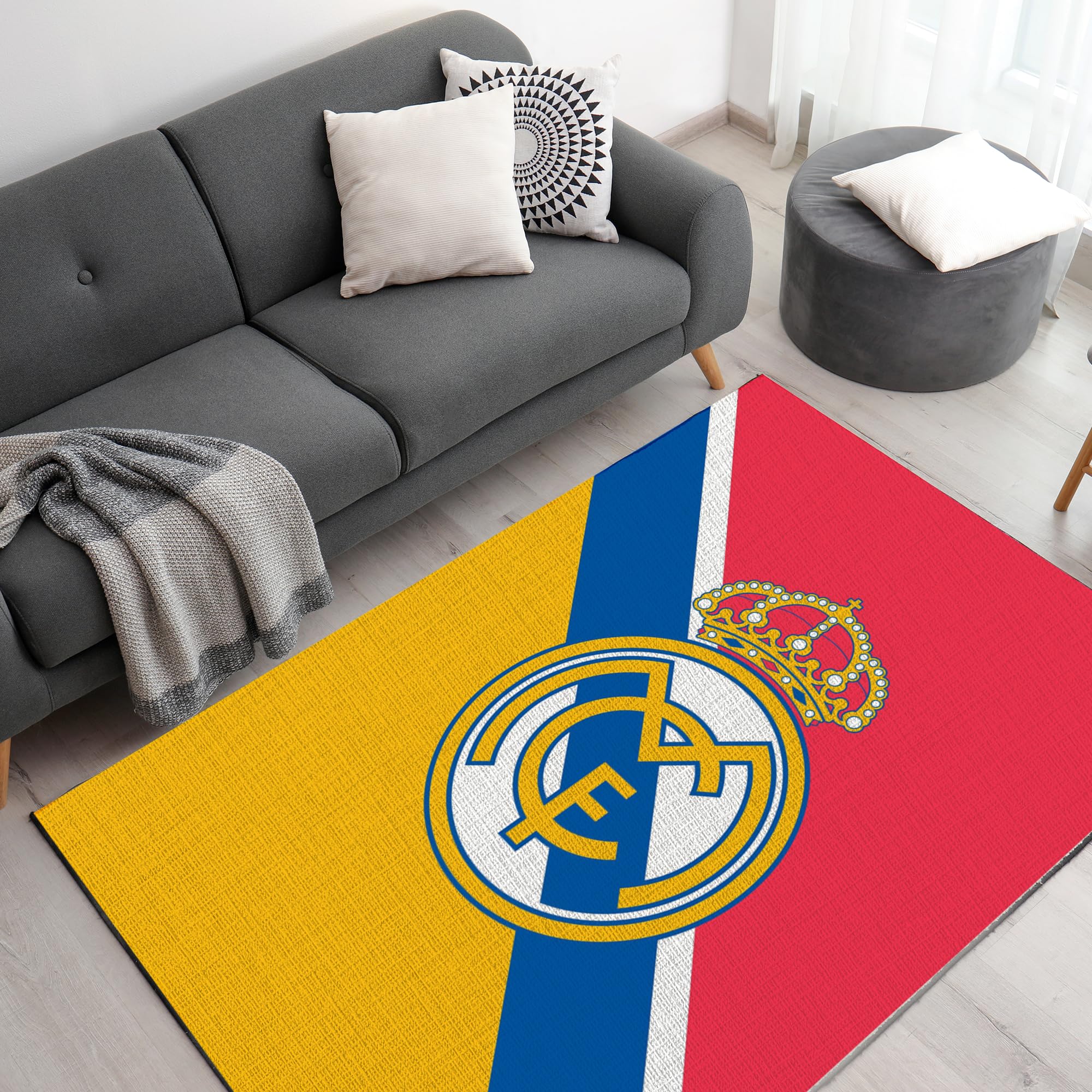 DreamController Real Madriid Custom Rugs for Gamer Room (62x40inch)| Playroom Carpets Inspired by Games & Anime Decor for Gamers | Gamer Room Decor