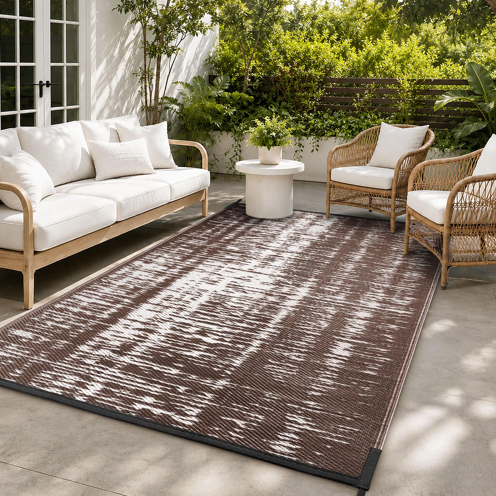 Treeboy Outdoor Rug Waterproof Large Garden Rugs Quick Dry for Patio