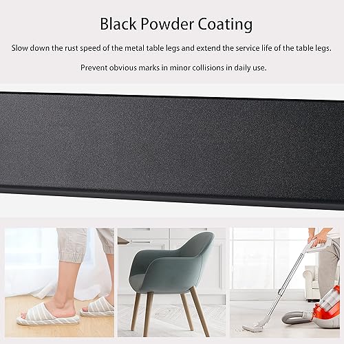 Miniatura 6 de Patas de mesa de metal para escritorio, plancha de tubo cuadrado resistente, patas de muebles de bricolaje para comedor y mesa auxiliar, escritorio