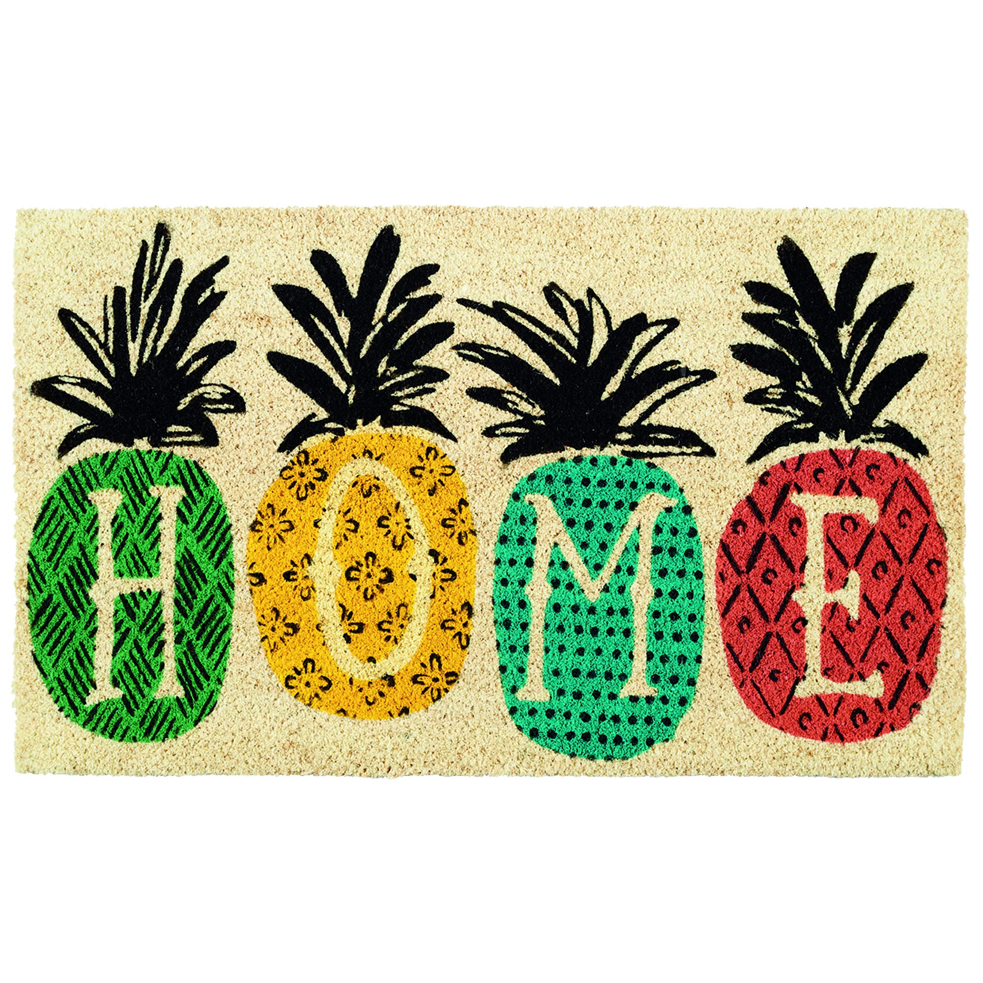 DII Natural Coir Doormat, Home Sweet Home Mat, Pineapple Home, 18x30"