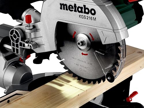Metabo KGS 216 M (613216900) Mitre Saw Kit with 216 mm 40T Tungsten Carbide Saw Blade and Pull Function, 2 m Cable - 9
