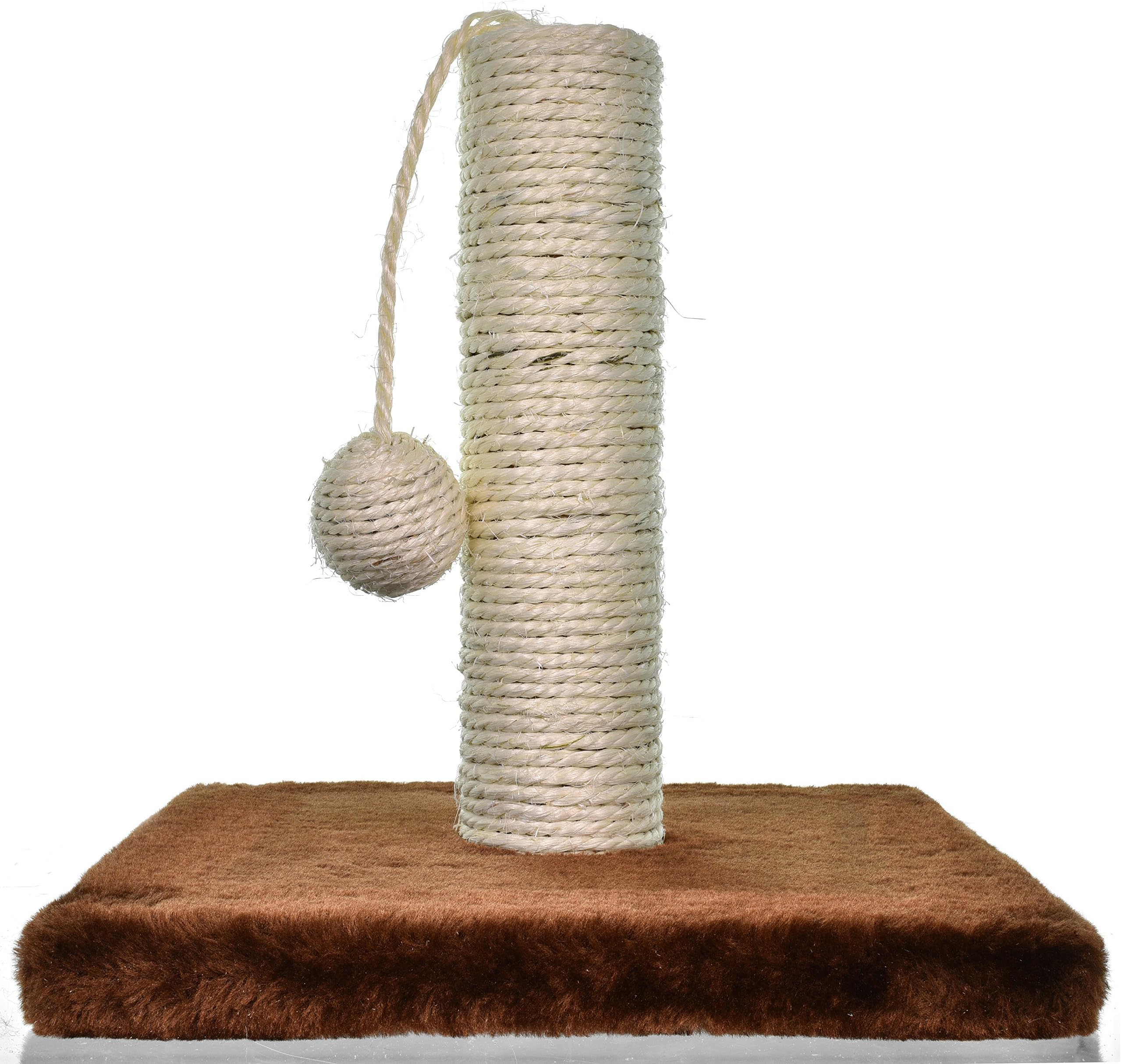 Cat Toys Plus scratch and play post with attached ball for more kitty fun- more fun than catnip