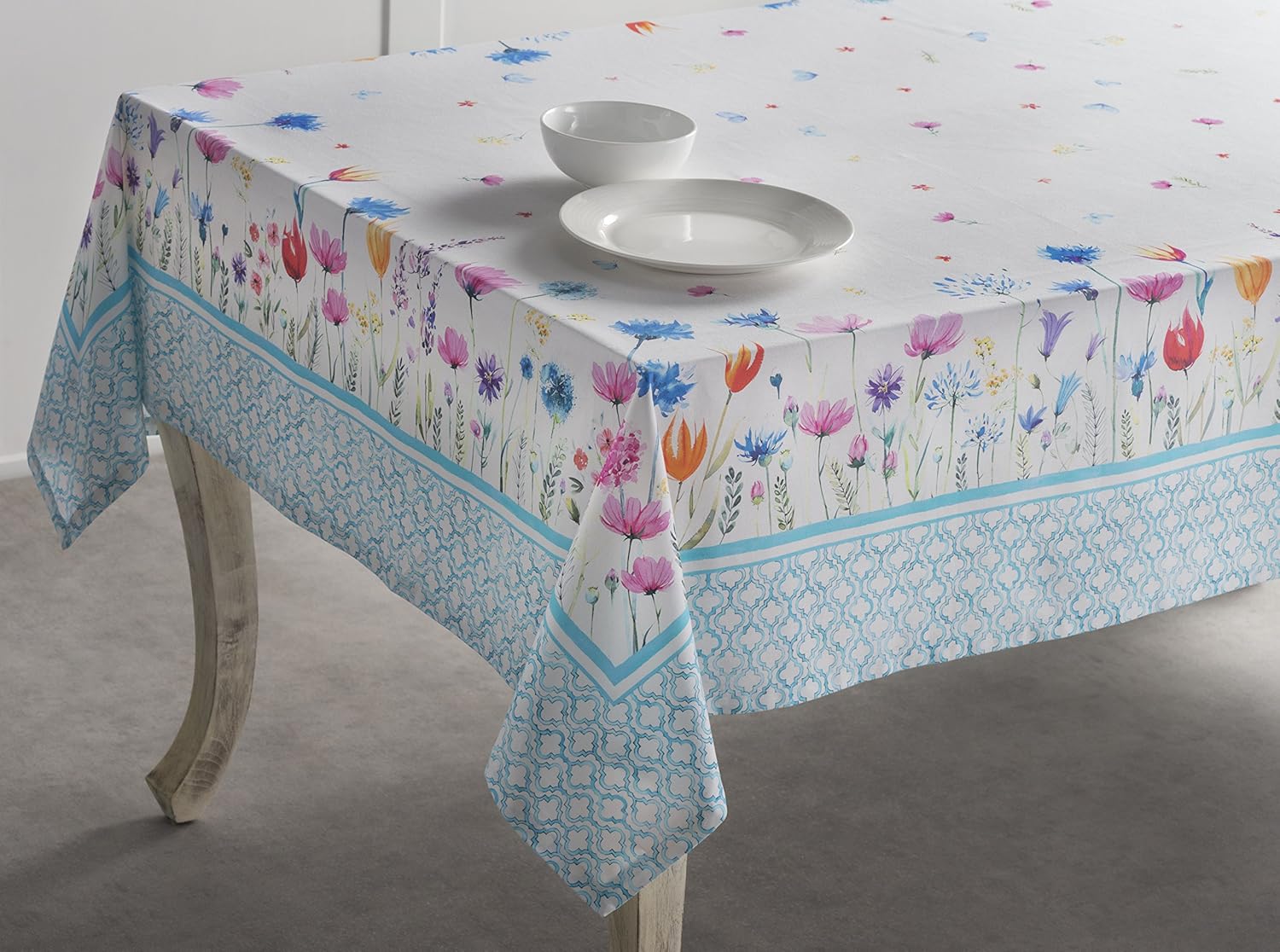 Top Brands Maison d' Hermine Flower in The Field 100% Cotton Easter Tablecloth for Kitchen Dining | Tabletop | Decoration | Parties | Weddings | Spring/Summer (Rectangle, 60 Inch by 90 Inch)