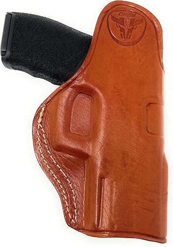 Miniatura 26 de Cardini - Funda de piel prémium IWB para Glock 23, 19, Sig P320, P229, P225, P250 Negro - Dibujo a mano derecha (dentro de la pretina),Marrón