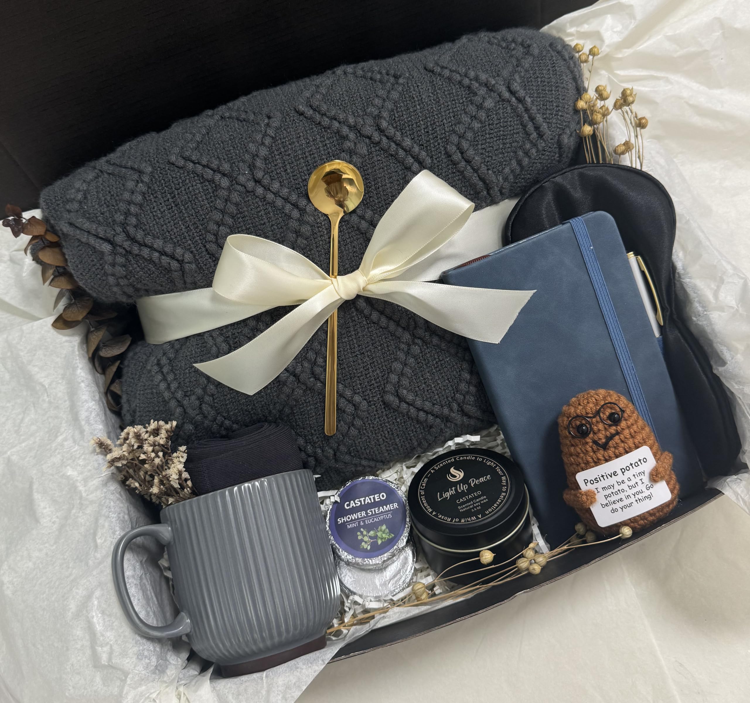 Get Well Soon Gift Baskets for Men&Women- Self Care Package/Brithday - After Surgery, Sympathy Gifts for Loss of Loved One, Thinking of You/ Grief /