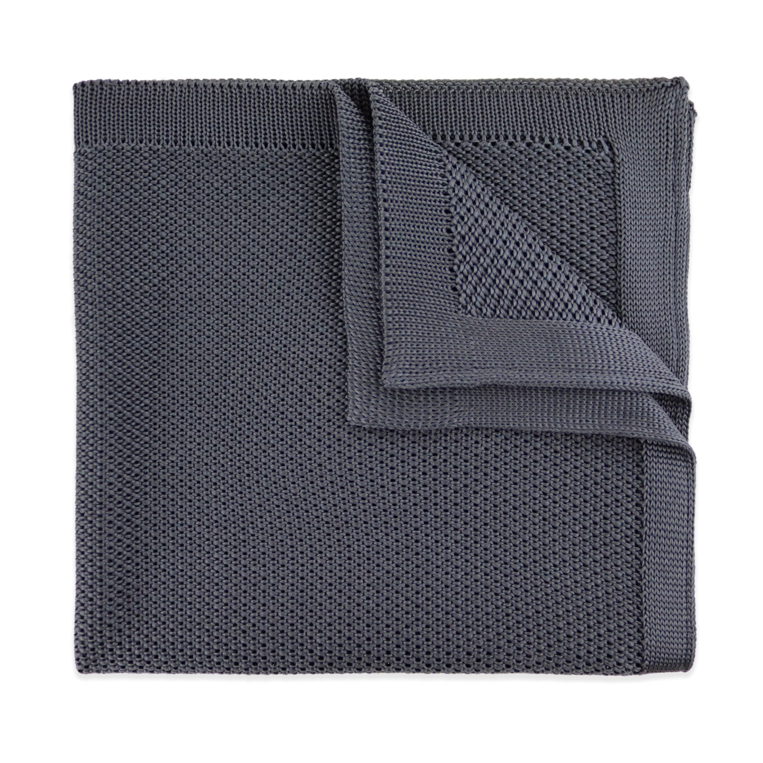 THE GENTS LAB 100% Polyester Knitted Pocket Square (Dark Grey)