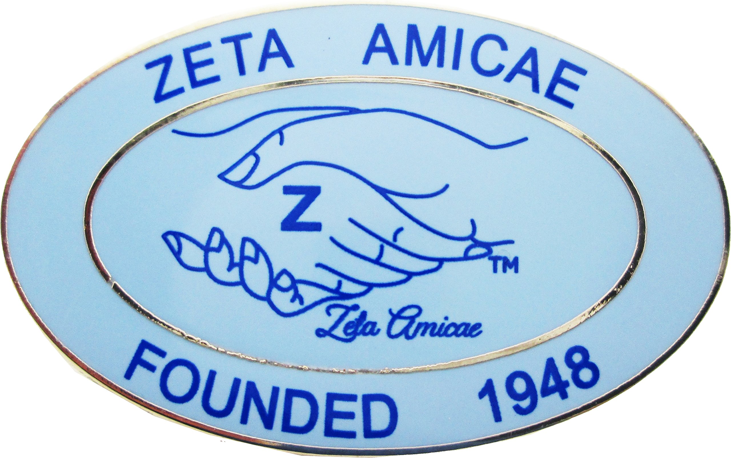 Cultural Exchange Zeta Phi Beta Amicae Founded 1948 Lapel Pin [Silver - 1.5" W x 0.875" T]
