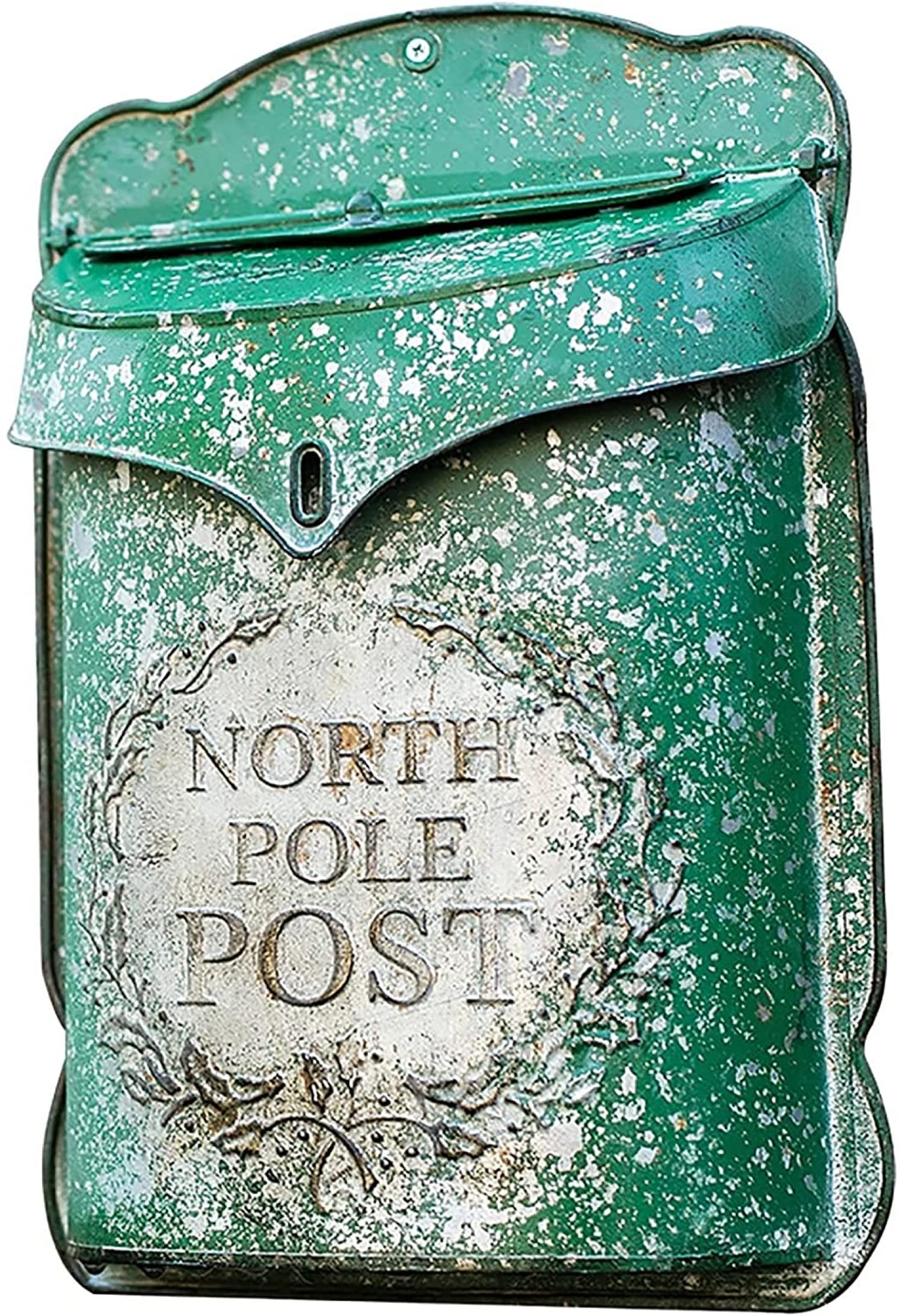 LUOYAO Retro Wall-Mounted Mailbox,Letterbox with Shabby Closure Letterbox Cast Iron Letterbox Vintage Outdoor Letterbox, Letterbox Vintage European Outdoor Mailbox